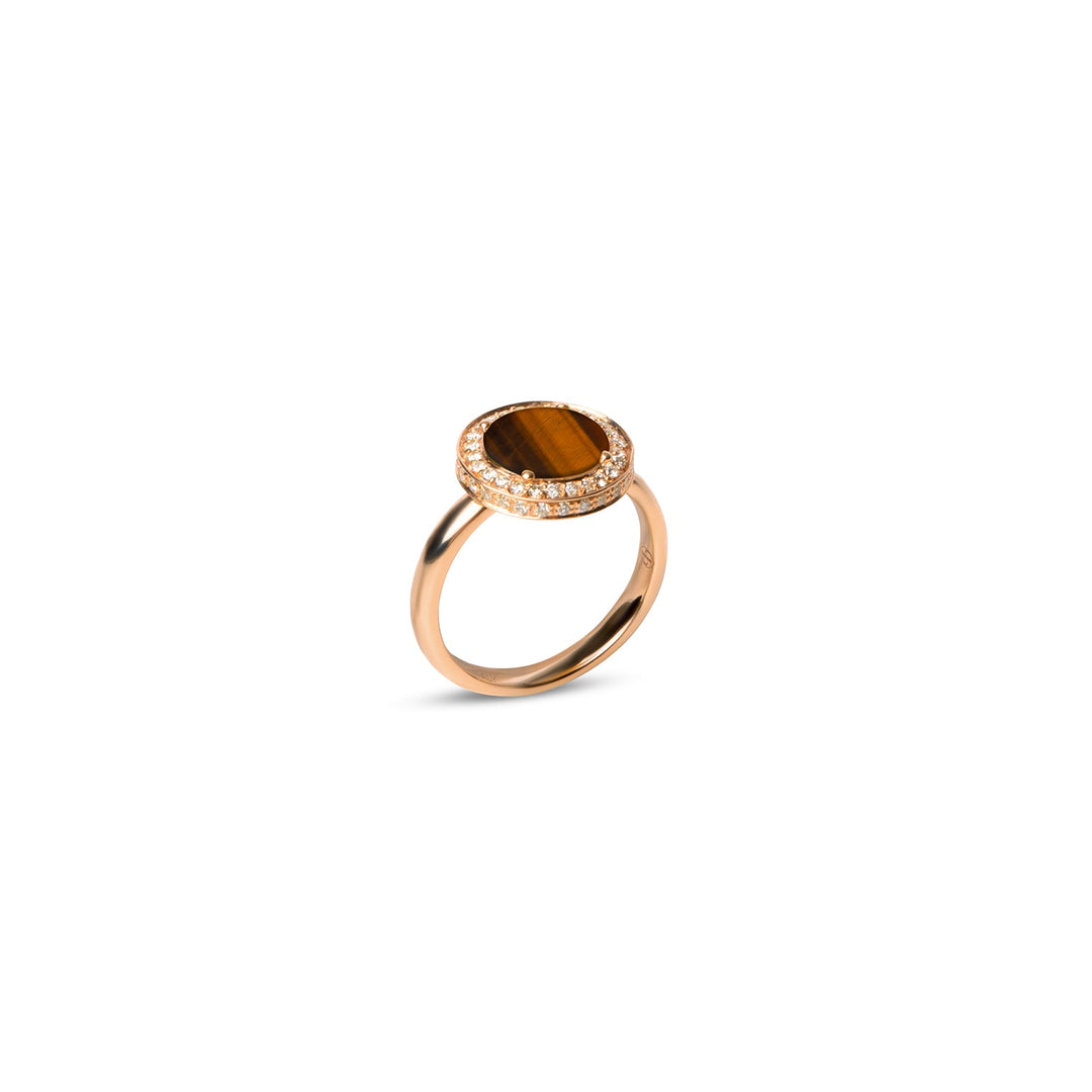 Eternity rings with tiger eye in rose gold, small size