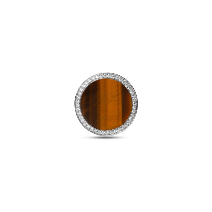 Eternity rings with tiger eye in white gold, large size (view 3)