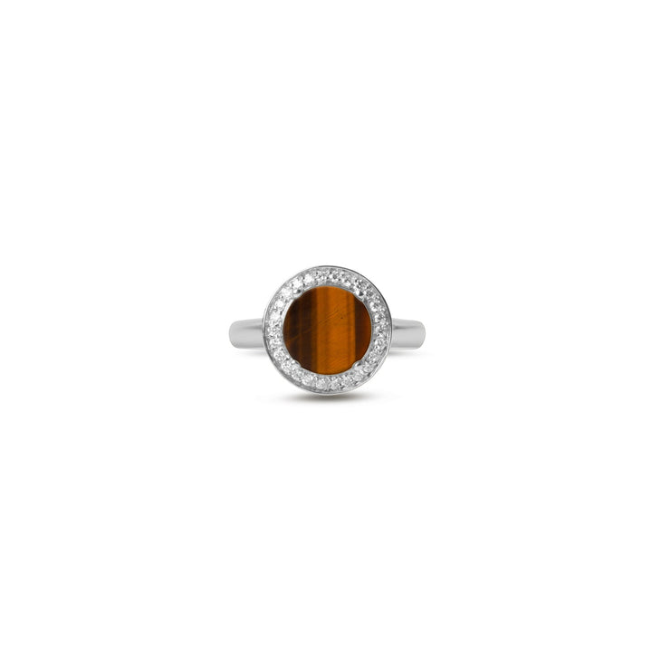 Eternity rings with tiger eye in white gold, small size (view 3)