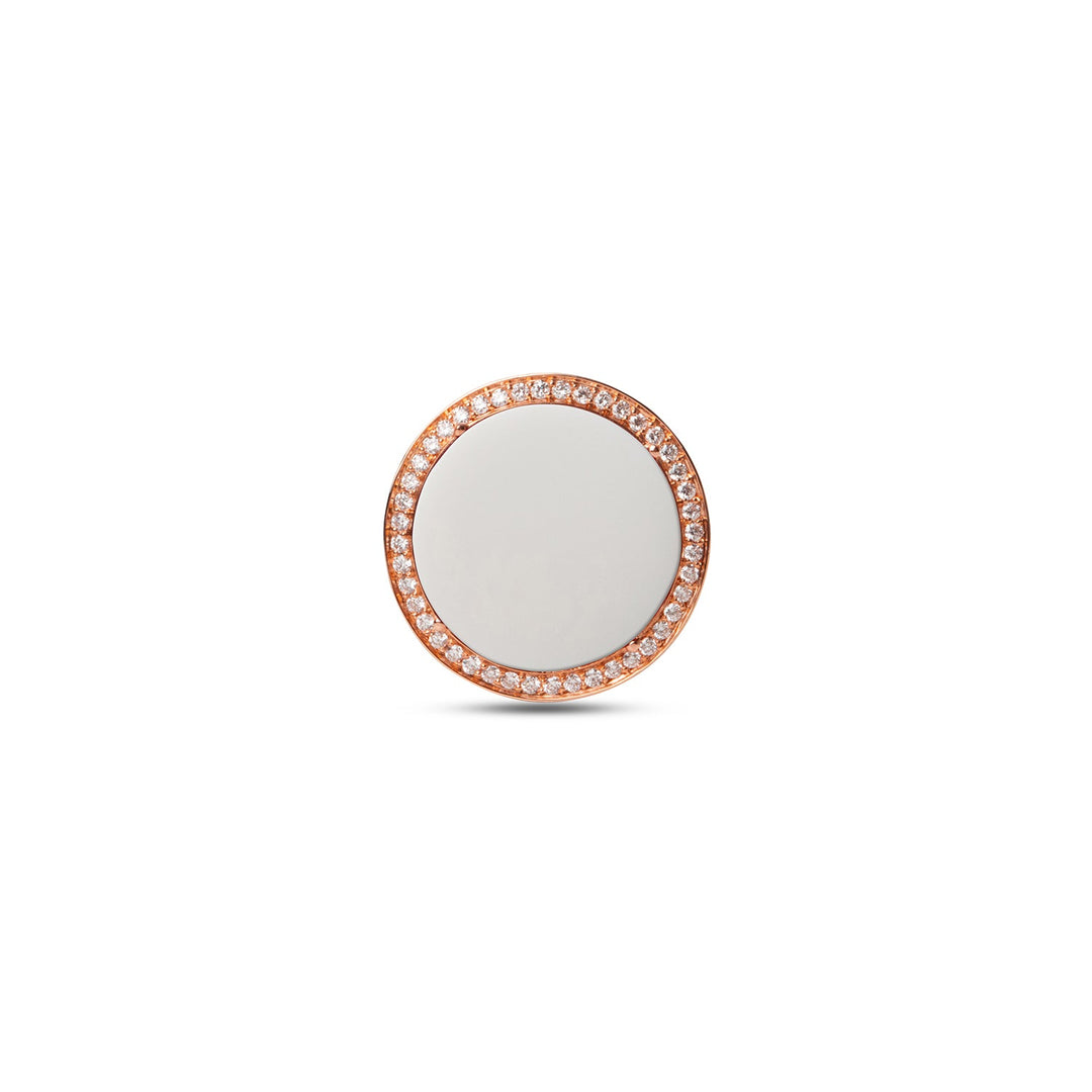 Eternity rings with white agate in rose gold, large size (view 3)