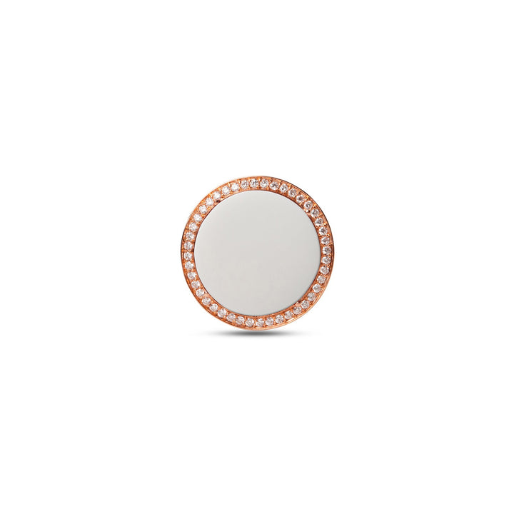 Eternity rings with white agate in rose gold, large size (view 3)