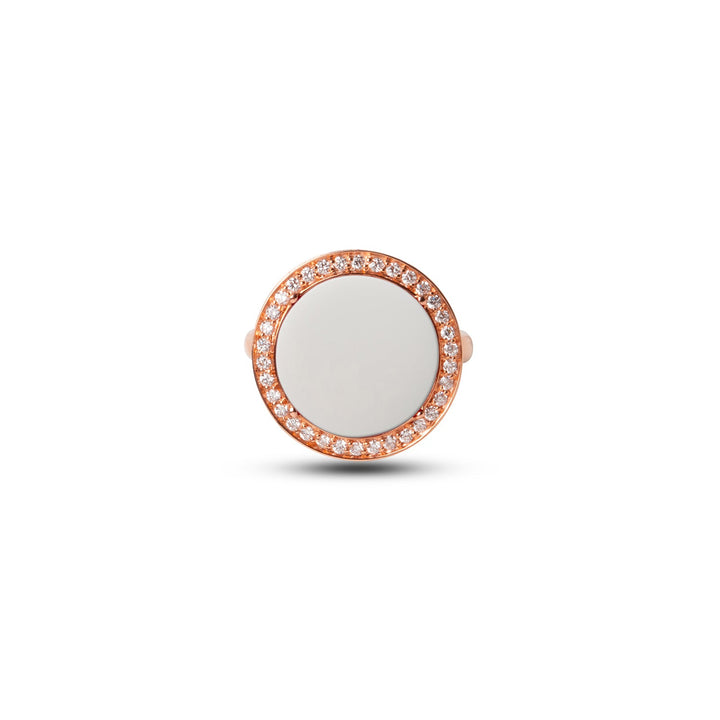 Eternity rings with white agate in rose gold, medium size (view 3)