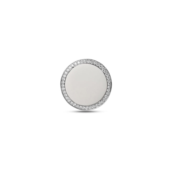 Eternity rings with white agate in white gold, large size (view 3)