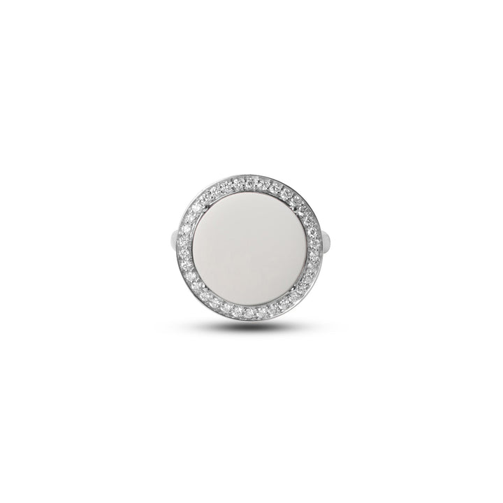 Eternity rings with white agate in white gold, medium size (view 3)