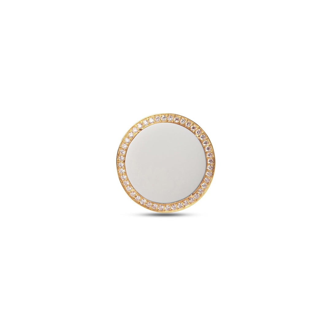 Eternity rings with white agate in yellow gold, large size (view 3)