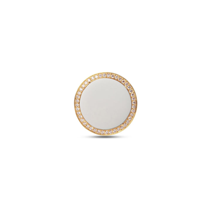 Eternity rings with white agate in yellow gold, large size (view 3)