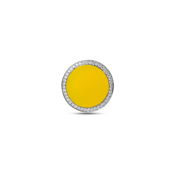 Eternity rings with yellow agate in white gold, large size (view 3)