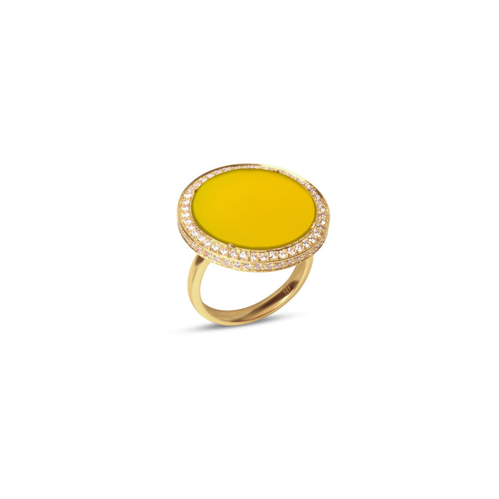 Eternity rings with yellow agate in yellow gold, large size