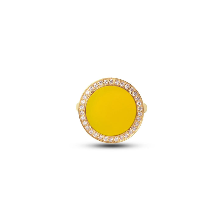 Eternity rings with yellow agate in yellow gold, medium size (view 3)