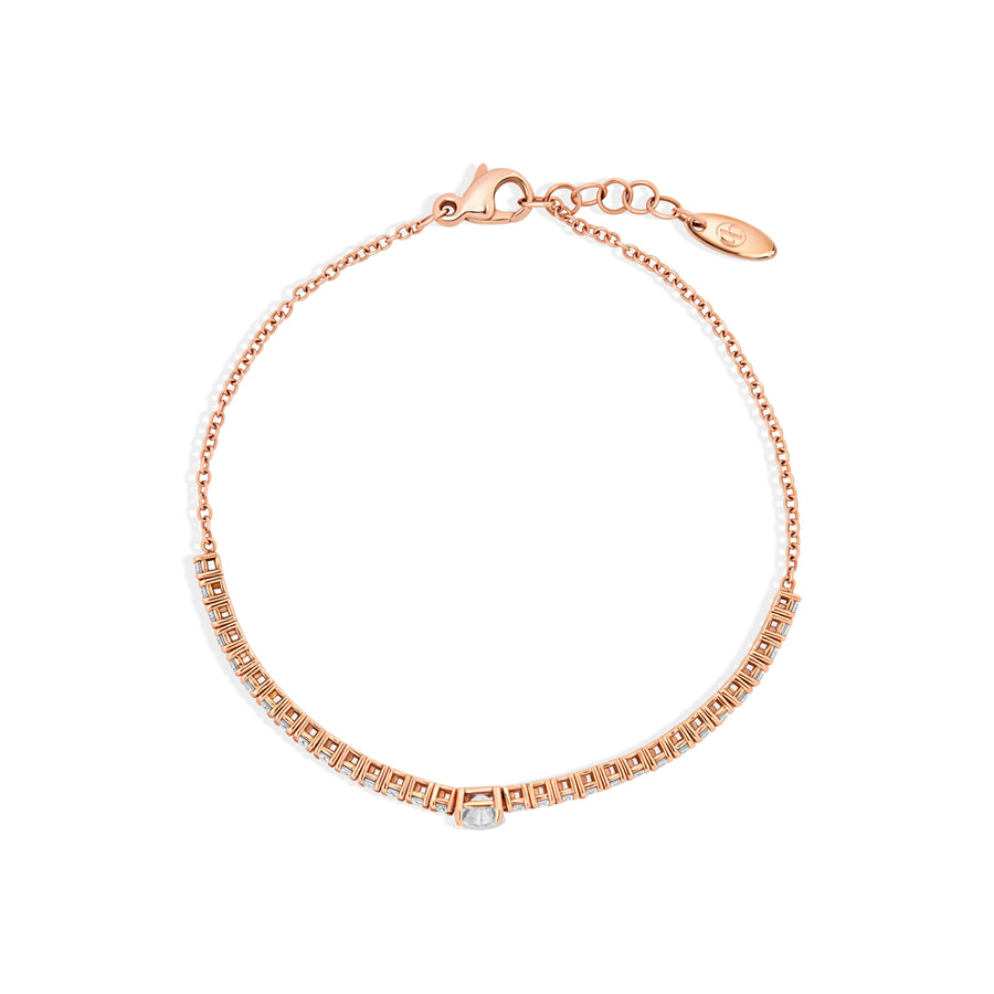 Tennis bracelet with diamonds in rose gold
