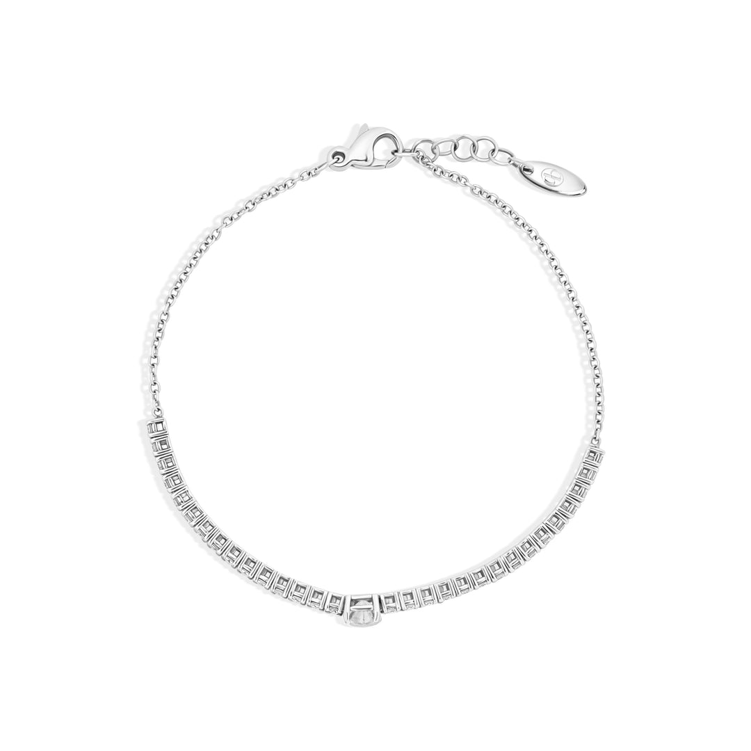Tennis bracelet with diamonds in white gold