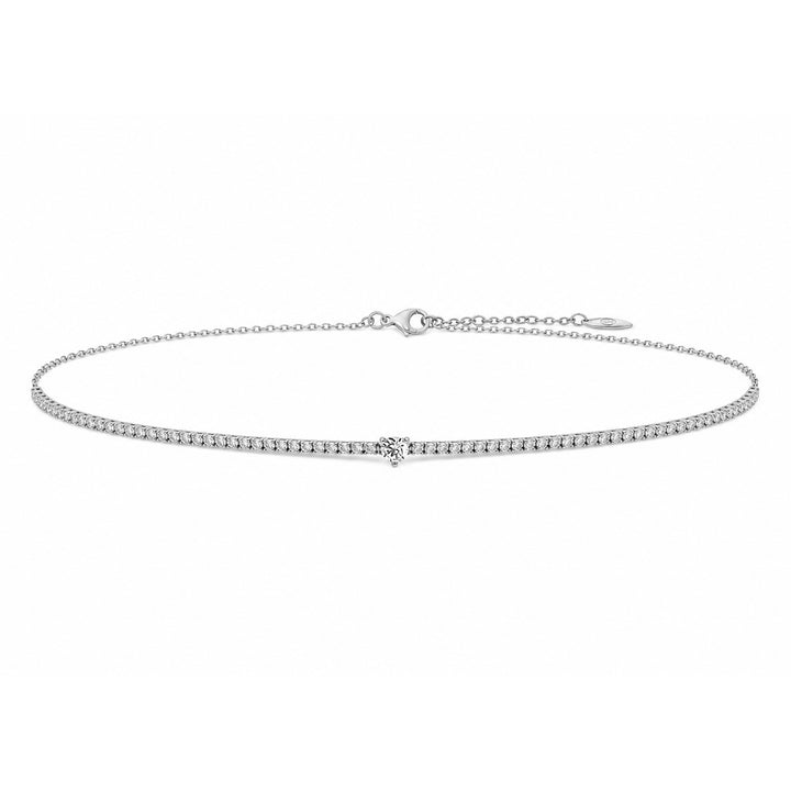 Tennis necklace with diamonds in white gold